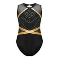 thumbnail image 3 of vastwit Kids Girls Sleeveless Ballet Leotard Mesh Splice Bodysuit Gymnastics Figure Skating Sports Tops Black 8, 3 of 7
