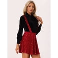 thumbnail image 3 of Minifalda de Tirantes Allegra K de Terciopelo con Estrellas para Mujer Rojo S, 3 of 6