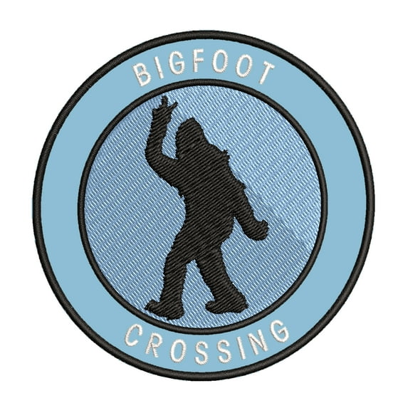 Bigfoot Crossing 3.5" Iron On Or Sew On Embroidered Fabric Badge Patch Unexplained Mysteries Iconic Series