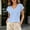 Sky Blue, variant on Womens Cap Sleeve Crop Tops Cotton V Neck T Shirt Loose Fit Short Sleeves Tee Summer Fashion Beach Vacation Clothes(Pink,M)