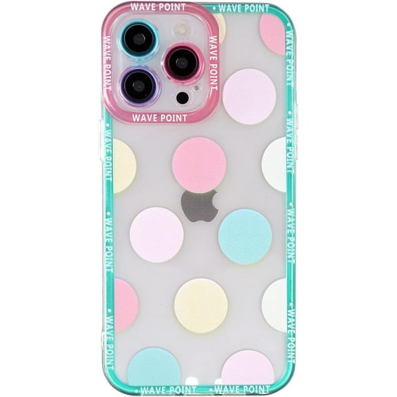 Compatible with iPhone Case,Cute Colorful Polka Dot Frame Edge Camera Lens Protection Clear Soft Shockproof Cover Women Girls Phone Case (Blue,iPhone Xs Max)