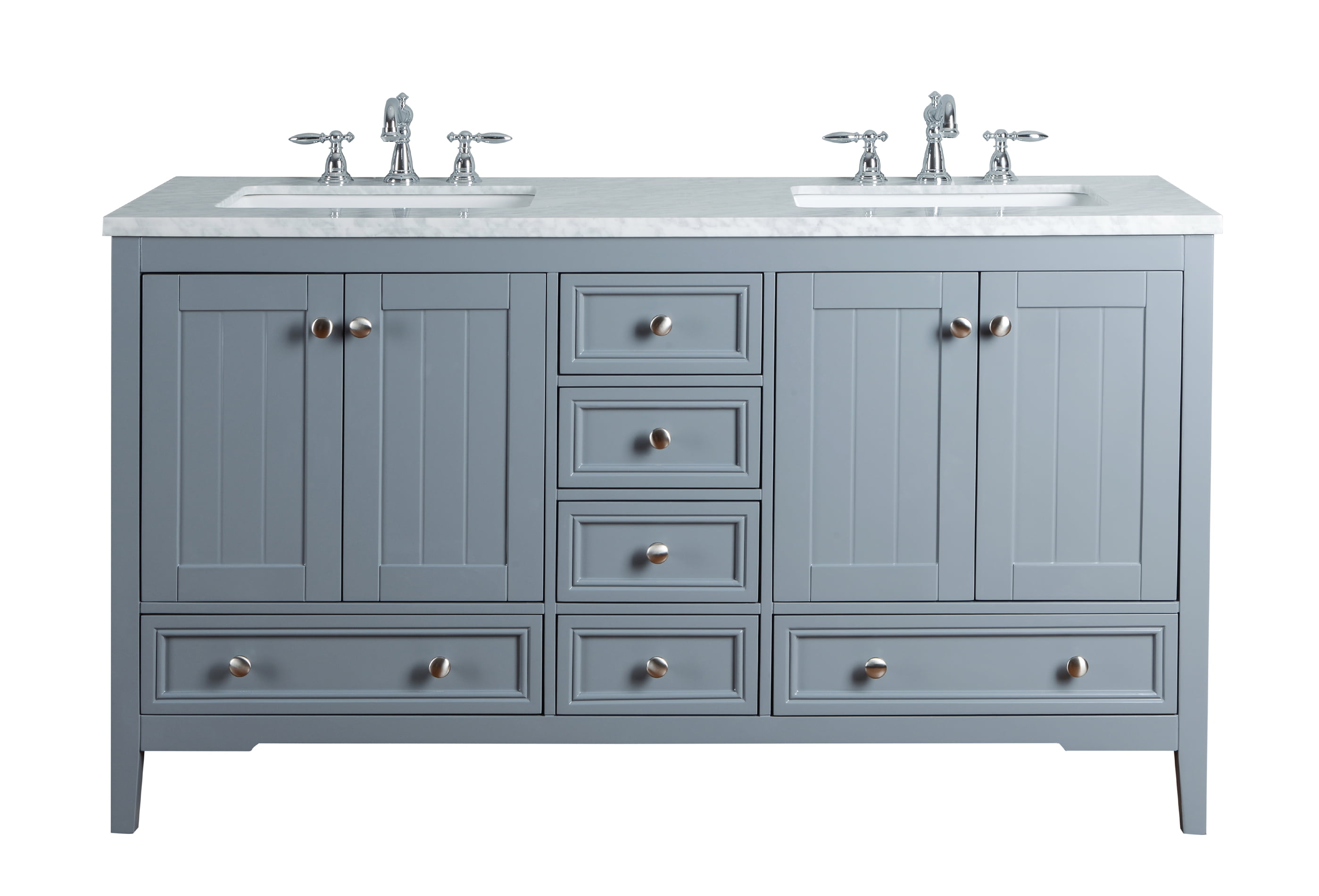 New Yorker 60 Inches Grey Double Sink Bathroom Vanity - Walmart.com