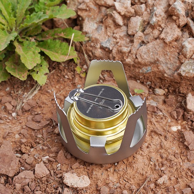 Mini estufa de alcohol para acampar al aire libre, estufa de cocina para picnic turístico (plata)