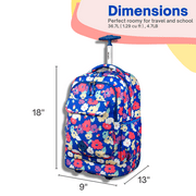 J World Sweep Laptop Rolling Backpack, Petals