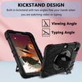 thumbnail image 5 of ELEHOLD Case for iPad mini (6th Generation), Heavy Duty Shockproof Case with Pencil Holder/Stand/Hand Strap/Shoulder Belt, Rugged Protective Cover for Boys Girls,Black, 5 of 10