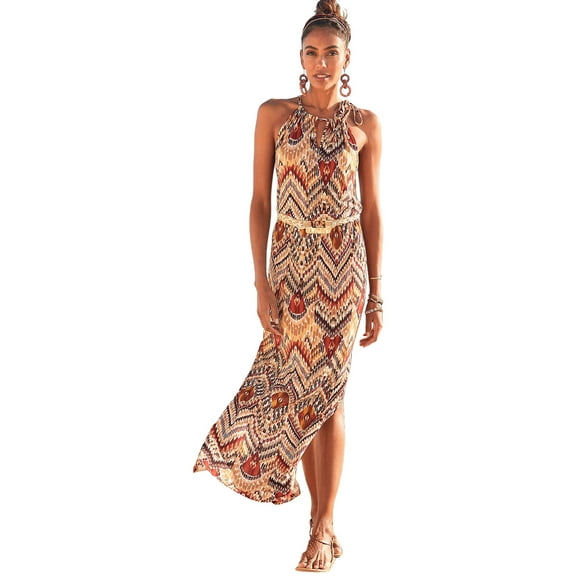 LASCANA Women's Print Maxi Dress Strap