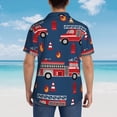 thumbnail image 4 of Kll Men'S Hawaiian Shirt Short Sleeve Button Down Beach Shirts-Fire Truck 1, 4 of 7
