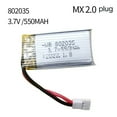thumbnail image 3 of Jesscasday 3.7V Lithium Battery 550mAh 802035 Rechargeable 3.7V Battery Pack for Drones, 3 of 8