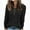Black, variant on Sakmal Cozy Sweaters for Women 2025 Button Down Green Oversized Pullover Tops Solid Ribbed Loose Crew Neck Sweaters for Women