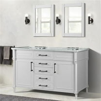 Bellaterra Home 800632-60DBL-WH 60 in. Double Vanity with Carrara Marble Top, White