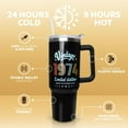 thumbnail image 3 of 50th Birthday Gifts for Men Women - 1974 50th Birthday Tumbler Cup for Him Her - Turning 50 Year Old Gifts Idea for Mom, Dad, Wife, Husband, Uncle, Aunt - Black 40 Oz Tumbler with Handle and Straw, 3 of 6