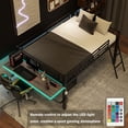 thumbnail image 5 of Bellemave Mid Loft Bed with Desk and Storage Esports Gaming Series Metal Loft Bed with LED Lights Full Size Loft Bed Frame with Shelf for Teens, Gamers, No Box Spring Needed, Full, 5 of 12