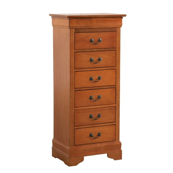 Passion Furniture PF-G3160-LC 22 x 16 x 51 in. Louis Phillipe 7 Drawer Chest, Oak