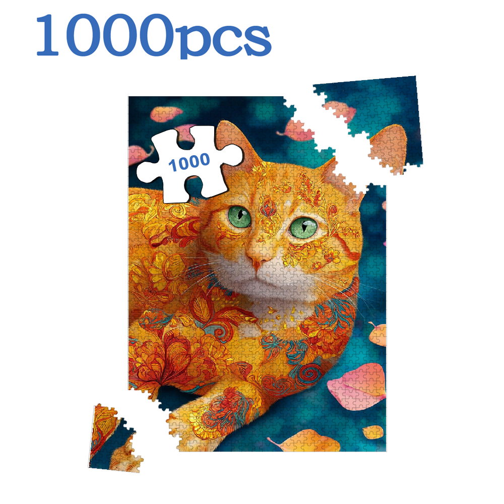 1000pcs of Colorful and Creative Animal and Flower Jigsaw Puzzles for Home Decoration Perfect Gift for Adults Educational and Fun Interactive Jigsaw Games. 29.4*19.6in