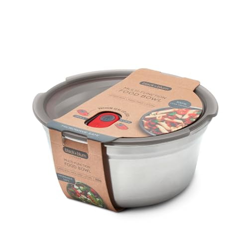 BLACK + BLUM Microwavable Stainless Steel Lunch Bowl | Multi-Function, Vacuum Sealed Container for Healthy Food | Portable and Stackable Food Storage for School, Office and Outdoor | 32 oz / 950 ml