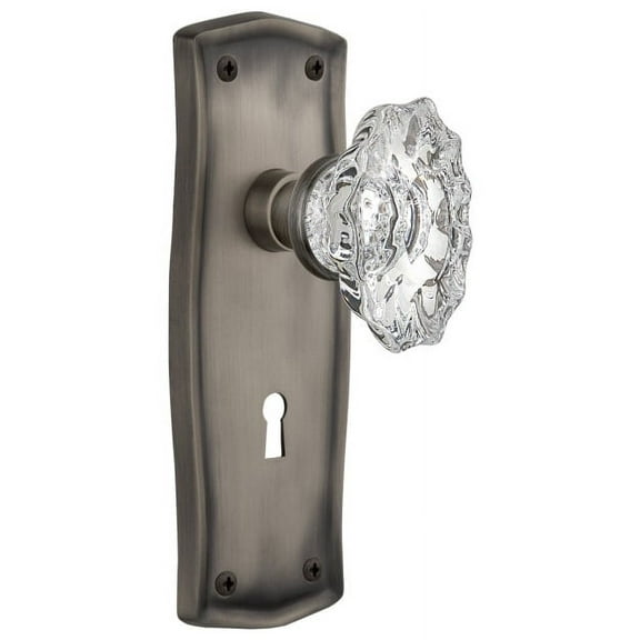 Nostalgic Warehouse Pracha_Prv_238_Kh Vintage Fluted Chateau Crystal Privacy Door Knob Set