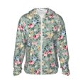 thumbnail image 1 of Vsdgher Sweat à Capuche Imprimé Fleurs Roses pour Adultes, Protection Solaire à Manches Longues pour Hommes et Femmes, Pêche, Course, Natation - Très Grand, 1 of 7