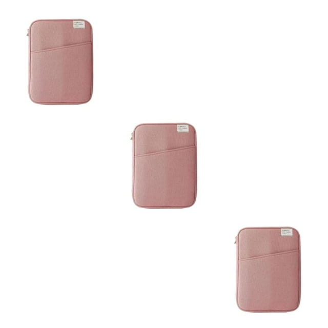 pitrice 1/2/3 Tablet Sleeve Bag Laptop Pouch Multi Pockets Computer Notebook Keyboard Storage Charging Cable Organizer Office Travel Pink 11inch 3PCS