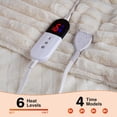 thumbnail image 3 of Heated Electric Blanket Throw: 6-Level Fast Heating, 4-Hour Auto-Off, Soft&Warm Stripe Faux Rabbit Fur, for Couch Home Office，with Overheating Protection & ETL Certified(50 x 60,Cream), 3 of 7