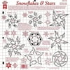 12" x 12" Papercrafing Template Snowflakes/Stars