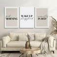 thumbnail image 2 of Bedroom Prints Set of 3,Above the Bed Decor,Good Morning Namastay in Bed Canvas Beige and White Bedroom Wall Art Above Bed Wall Art Minimalist Prints Nursery Bedroom Print Bedroom Decor 12"x16", 2 of 5