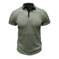 thumbnail image 1 of Camisetas Mens Beefy Muscle Color Sólido Turndown Collar Blusa Top, Camisetas de Manga Corta para Hombre, 1 of 6