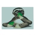 thumbnail image 2 of Sloth Cutting Board, Sluggish Wild Jungle Animal Eating Green Leaves Idle Indolent Fun Character, Decorative Tempered Glass Cutting and Serving Board, Large Size, Umber Ivory Green, by Ambesonne, 2 of 5