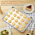 thumbnail image 6 of Vesteel 18" x 13" Baking Cookie Sheets, 12-Piece Stainless Steel Rectangle Baking Pan Oven Tray, Commercial Bakery Bun Pan, Mirror Finished & Dishwasher Safe, 6 of 8