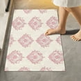 thumbnail image 5 of 2 Piece Soft Bathroom Rug Set Cream Vintage Pattern Bath Mat and U-Shaped Toilet Contour Rug (16"x24"+20"x24"), 5 of 9
