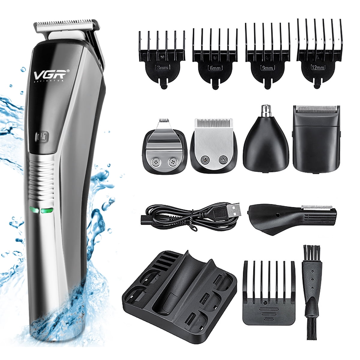 cordless hair trimmer waterproof hair clippers beard trimmer haircut kit for men