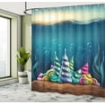 thumbnail image 5 of Ambesonne Ocean Shower Curtain, Shell Houses Bubbles, 69"Wx75"L, Teal Brown, 5 of 5