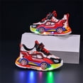 thumbnail image 3 of FAHXNVB Boys LED Light Up Car Sneakers Hook and Loop Breathable Mesh Soft Sole Athletic Shoes Outdoor Summer Trendy Fun Shoes 15M-7Y, 3 of 5