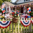 thumbnail image 4 of Independence Day Flower Imitation Basket Border Home Decoration With Red White Blue Wheats Ears Hanging Upside Down Door Hanging Flower Wreath Decoration, 4 of 6