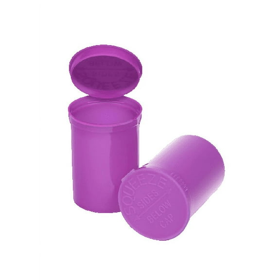 Philips Empty Prescription Pop Top Vial Made in USA Pack of 150 Dry Herb Containers with Child Resistant Solid Grape Purple Color 30 Dram Medical Pharmacy Pill Bottles