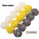 thumbnail image 3 of Bola de ratán, 15 piezas Bola de mimbre de 2 pulgadas Bola decorativa Orbes Rellenos de jarrón Amarillo+Blanco+Gris brillar Juguete, 3 of 6