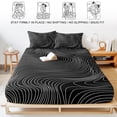 thumbnail image 5 of Twin Sze Fitted Sheet Set - Black White Striped 2 Piece Bedding Sets 16" Deep Pocket Fitted Sheet with 1 Pillowcase, Modern Abstract Art Lines Stripes Brushed Microfiber Hotel Luxury Bed Sheets, 5 of 9
