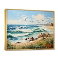 thumbnail image 2 of Designart "Over Beach Soar Seagull Elegance II" Nautical & Beach Floater Framed Wall Art Print, 2 of 7