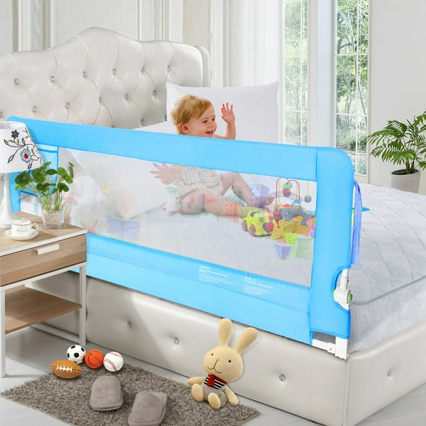 Mesh Safety Baby Bed Rails 70 Inches Blue Walmart Com