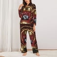 thumbnail image 2 of Fotbe Casino King And Playing Cards Conjunto de Pijama de Manga Larga para Mujer con Estampado, Ropa de Dormir de 2 Piezas, Conjunto de Casa Suave y Cómodo con Bolsillos-Medium, 2 of 7