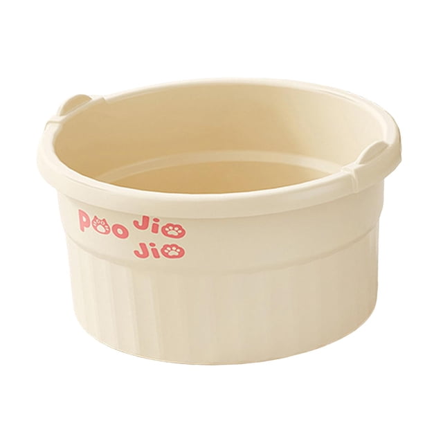 Bañera de pies, cubo ligero y portátil para baño de pies con puntos de masaje para relajación y pedicura en el hogar. Beige