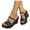 Black, variant on Women Open Toe Wedge Slide Sandals, Polka Dot Canvas Upper Fixed Double Strap Slip On Platform Sandals