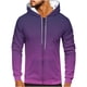 thumbnail image 1 of Sudadera con capucha para hombre, informal, a la moda, con cremallera, estampado degradado, manga larga, sudadera con capucha, blusa de poliéster para hombre, 1 of 4