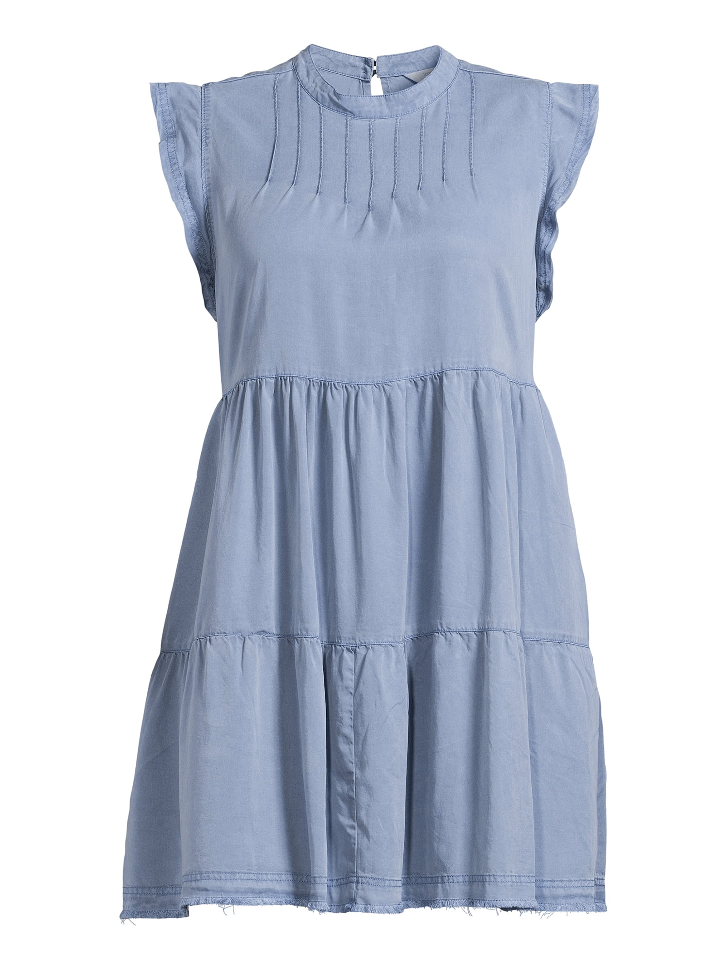 Terra & Sky High Neck Short Sleeve Relaxed Fit Tiered Dress (Women's Plus), 1 Count, 1 Pack