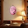 thumbnail image 4 of Canvas Wall Art Pink Floral Tree Life Flower Abstract Cherry Blossom Tree Twisting Oval Framed Canvas Prints Cottagecore Wall Hanging Decor for Home Office Gift 8.6"x11.4", 4 of 7