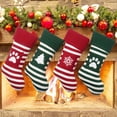 thumbnail image 4 of JeashCHAT 13.8" Christmas Stocking Christmas Tree Print Knitted Hanging Stocking Ornament Gift Bag Pocket Kids Candy Bag Home Holiday Party Decorations (Christmas Tree, Green), 4 of 4