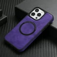 thumbnail image 3 of Allytech Magnetic Case for iPhone 15 Pro, Luxury PU Leather Ultra Slim Case Support Wireless Charging, Retro Business Shockproof Non-Slip Back Cover Case for iPhone 15 Pro - Purple, 3 of 5