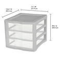 Sterilite 3 Drawer Unit Plastic, Brushed Silver