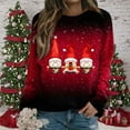 thumbnail image 2 of VALMASS Long Sleeve Sweatshirt for Women Plus Size Crewneck Xmas Gnome Print Tops Christmas Casual Cozy Blouses (4XL, Red-L), 2 of 5