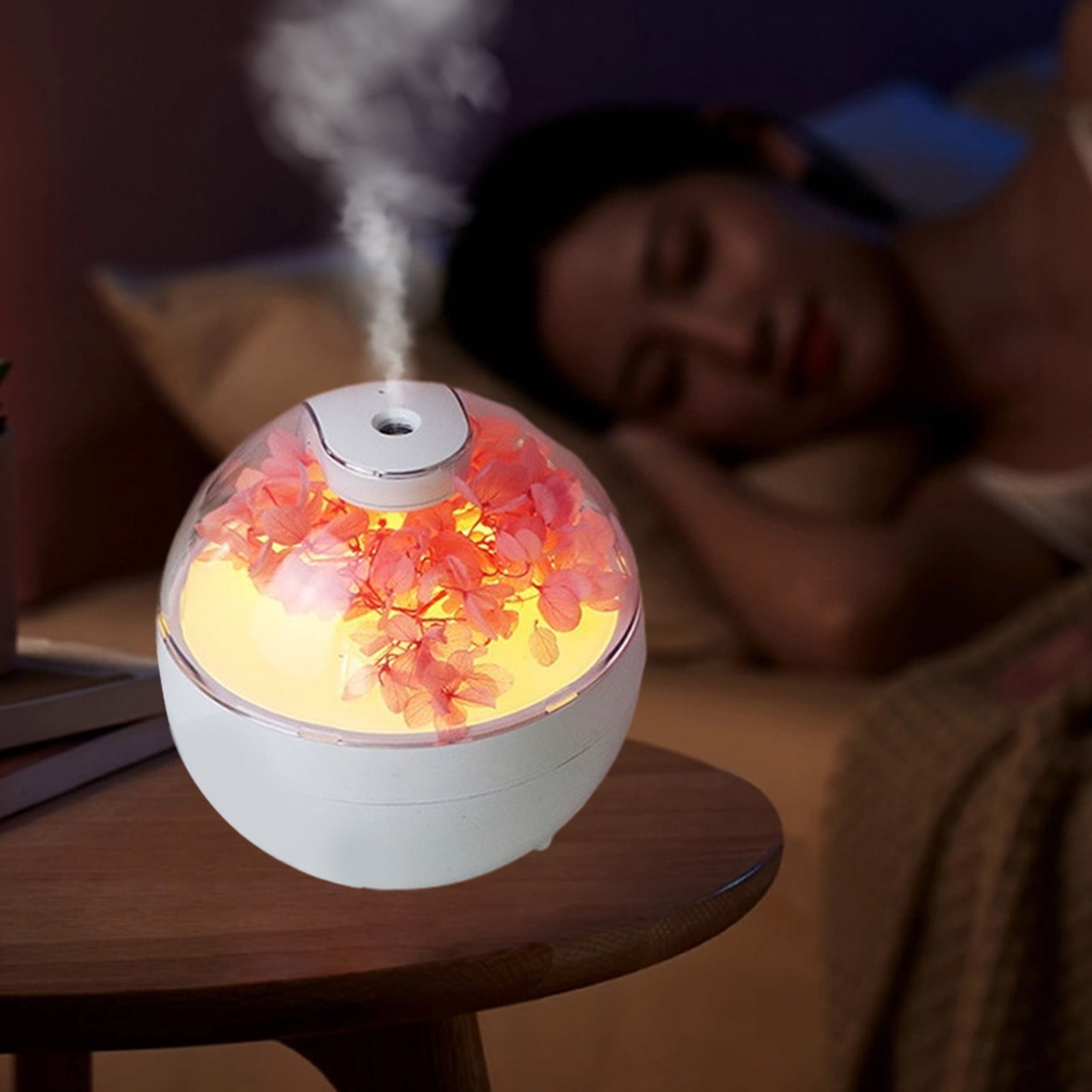 Humidifier for Bedroom,200Ml Everlasting Flower USB Aromatherapy Humidifier (Pink),Air Humidifier for Home Baby Nursery & Plants