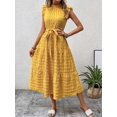 thumbnail image 2 of Women Summer Casual Midi Maxi Dresses Short Sleeve Yellow S, 2 of 7